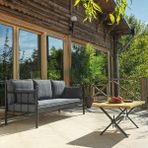 Unimet Lalas Dk Metal Sofa Sedir 70x200 Üçlü Koltuk Siyah - Antrasit