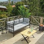 Unimet Lalas Metal Sofa Sedir Bahçe Koltuğu 90 x 200 cm - Füme