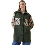 Union And Joy Kadın Kahve Haki Ekose Oversize Oduncu Gömlek - Kahve - Haki