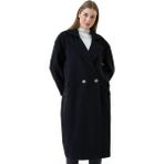 Union And Joy Kadın Oversize Siyah Kaşe Kaban - Standart