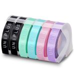 UniPlus 6 rulo 9 mm x 3 m 3D Omega etiket bandı yerine Dymo kabartma bandı Omega Home Junior Organizer Xpress Pro Office-Mate II Motex E-101 E-303 kabartma cihazı, siyah/açık