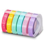UniPlus Dymo kabartma bandı için 6 rulo uyumlu etiket bandı yedeği, açık renk, 3D etiket bandı, 9 mm x 3 m, Dymo Omega Home Junior Organizer Xpress Pro Office-Mate II Motex E-101 E-303 kabartma için