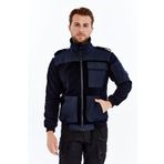 Uniprom Erkek Polar Ceket Tam Fermuarlı 7 Cepli Siyah S-Gard Model
