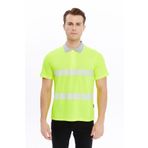Uniprom Erkek Polo Yaka Tişört Yüksek Görünümlü Reflektörlü Neon Sarı