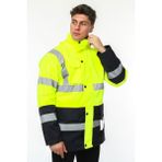 Uniprom Iş Kabanı Parka Su ve Rüzgar Geçirmez Rain Safety Model Membranlı Neon Sarı Erkek - 2XL