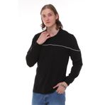 Uniprom Uzun Kollu T- Shirt Penye Polo Yaka %100 Pamuk Siyah Erkek