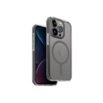 UNIQ Combat MagClick Telefon Kılıfı iPhone 15 Pro ile Uyumlu, Manyetik Şarj Uyumlu (Gri)
