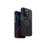UNIQ Combat MagClick Telefon Kılıfı iPhone 15 Pro ile Uyumlu, Manyetik Şarj Uyumlu (Siyah)