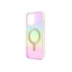 UNIQ Hibrid IRIDESCIA Telefon Kılıfı iPhone 16 PRO ile Uyumlu, MAGCLICK Şarj (Pembe Prizma)