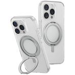 UNIQ Hibrid SWIVIX Telefon Kılıfı iPhone 16 PRO ile Uyumlu 360 Dönen Destek Çubuğu (Şeffaf)