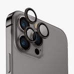 Uniq iPhone 15 Pro Max Optix Alüminyum Gri Kamera Lens Koruyucu