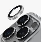 Uniq iPhone 16 Pro - 16 Pro Max Optix Çelik Çerçeveli Sapphire Gümüş Kamera Lens Koruyucu