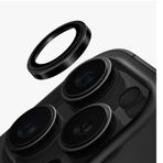 Uniq iPhone 16 Pro - 16 Pro Max Optix Çelik Çerçeveli Sapphire Siyah Kamera Lens Koruyucu