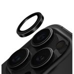 UNIQ OPX Paslanmaz Çelik Çerçeve Safir Kamera Lens Koruyucu iPhone 16 Pro ve iPhone 16 Pro Max ile Uyumlu, Gunmetal Siyah