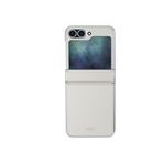 Uniq Samsung Galaxy Z Flip 6 Ora Katlanabilir Deri Kılıf Beyaz