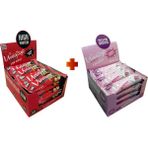 UNIQ2GO Chocodark Fındıklı Bitter 16’lı Yanında UNIQ2GO Tatlı-Ekşi Pre-Probiyotik 16'lı (Toplam 32 tane) 38 gr Protein Bar - 1,2 kg