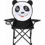 Uniqamp ® Coco™ Panda Temalı Katlanır Çocuk Kamp Sandalyesi Siyah - Beyaz Renkli Fonksiyonel Tasarım