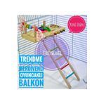 UniqBirdToys Trendme Kafes Içi Kuş Merdivenli Yemlikli Balkon Oyuncak
