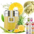 Uniqo Ananas Aromalı Premium Japon Matcha Tozu 30 gr Şeker İlavesiz Vegan, Metal Kutuda