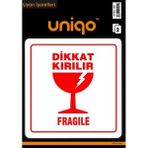 Uniqo Crea Unıqo Uyarı Etiketi - Dikkat Kırılır 2'li 1401
