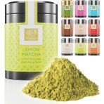 Uniqo Limon Aromalı Premium Japon Matcha Tozu 30 gr Şeker İlavesiz Vegan, Metal Kutuda