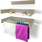 Unique Design Belize 70cm Kurutmalık Çamaşır Askısı Duvara Monte Katlanabilir Çamaşırlık Cappuccino