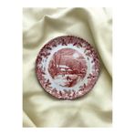 unique florya Bordo Vintage Desenli Duvar Tabağı Dekoratif Bahçe Balkon Mutfak Salon Duvar Süsü No:75