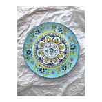 unique florya Dekoratif Duvar Tabağı Mutfak Bahçe Balkon Süsü Desenli Çiçekli Renkli Mandala Etnik Tabak No:30