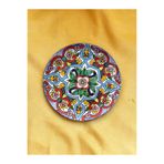 unique florya Dekoratif Duvar Tabağı Mutfak Bahçe Balkon Süsü Desenli Çiçekli Renkli Mandala Etnik Tabak No:40