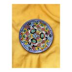 unique florya Dekoratif Duvar Tabağı Mutfak Bahçe Balkon Süsü Desenli Çiçekli Renkli Mandala Etnik Tabak No:41