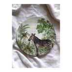 unique florya Tropikal Safari Zebra Deseni Duvar Tabağı Dekoratif Duvar Süsü No:221