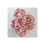 unique-g fashion accesories Kadın Kına Ve Nişan Düğün Için Lastikli Simit Toz Pembe Saten 20li Scrunchie Saç Toka Seti