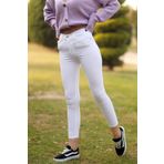 Unique Kadın Beyaz Skinny Pantolon 09