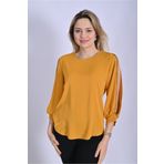 UNIQUE LADY Kolları Açık Taş Detaylı Küçük Ve Büyük Beden Bluz