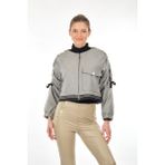Unique Mode Minimalist Crop Ceket - Büzgülü Kollu - Oversize - Bej