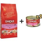 Unique Selectıve Somonlu Yetişkin Kedi Maması 1,5 Kg + 2 Adet Unique Gold Series Sığır Etli Konserve Yaş Kedi Maması 85 Gr