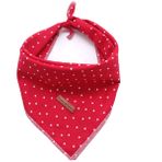 Unique style paws 1 adet köpek bandanası, yıkanabilir pamuk kare önlük, ayarlanabilir köpek havlusu, küçük orta boy köpekler ve kediler için, kırmızı nokta