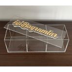 Unique Touch Şeffaf Akrilik Sergi Kutusu - Iyi Bayramlar Yazılı Kapaklı 30X10X10CM