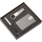 UniqueHome MO-7778 Metal-Silver Kalem Anahtarlık Kartvizitlik Set
