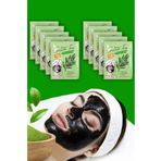 Uniquem 10 Adet Siyah Nokta Maskesi Doğal Yeşil Çay Kürü Sürülebilir Yüz Maskesi Green Tea Cure Xlm717