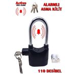 Uniquem Scooter Martı Elektrikli Bisiklet Motosiklet Uyumlu Siyah Alarmlı Asma Kilit 110 Desibel XLK402