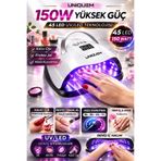 Uniquem X15 Plus 150W 45 LED UV/LED Oje Kurutucu Protez Tırnak & Kalıcı Jel Lamba Dijital Zaman Ayarlı