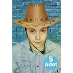 Uniquetrenders 5550929945 Çocuk Unisex 5'li Nubuk Kovboy Şapkası ( 8-14 Yaş )