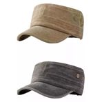 Uniquetrenders 8570890950 Unisex Eskitme Vintage %100 Pamuklu Castro Kep Şapka 2'li Set