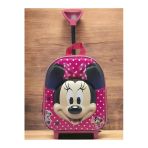 Uniquetrenders Anaokulu Kreş Çekçekli Pembe Mickey Mouse Figürlü 3-6 Yaş 3D Kabartmalı Sırt Okul Çantası