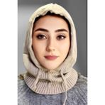 Uniquetrenders Balaclava Fitilli Triko Örgü Bere Başlık Bej