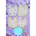 Uniquetrenders Bebek Cotton Arkası Muşambalı Su Geçirmez Renkli Mama Önlüğü 4'lü Set 1-2 Yaş - 1 - 2 Yaş