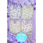 Uniquetrenders Bebek Cotton Arkası Muşambalı Su Geçirmez Renkli Mama Önlüğü 8'li Set 1-2 Yaş - 1 - 2 Yaş