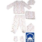 Uniquetrenders Bebek Yenidoğan Müslin Kumaş % 100 Organik Pamuklu Hastane Çıkışı 6'Lı Set Çok Renkli 0-3 AY
