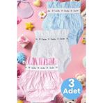 Uniquetrenders Bebek Yıkanabilir Yüksek Emici Pamuklu 3'Lü Alıştırma Külodu Pembe - Mavi - Beyaz 3-4 Yaş